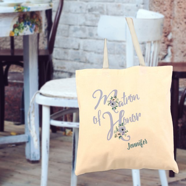 Bolso De Tela Letra floral dusty azul Personalizado Matrón de ho (Subido por el creador)