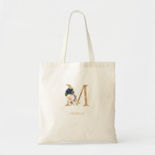 Bolso De Tela Letra floral monograma Rubor de Marina "M" persona