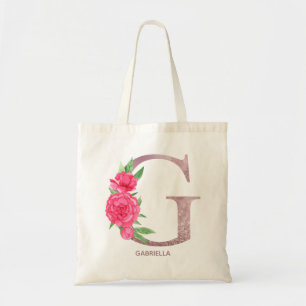 Bolso De Tela Letra G Nombre personalizado monograma dama de hon