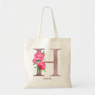 Bolso De Tela Letra H Nombre personalizado monograma dama de hon