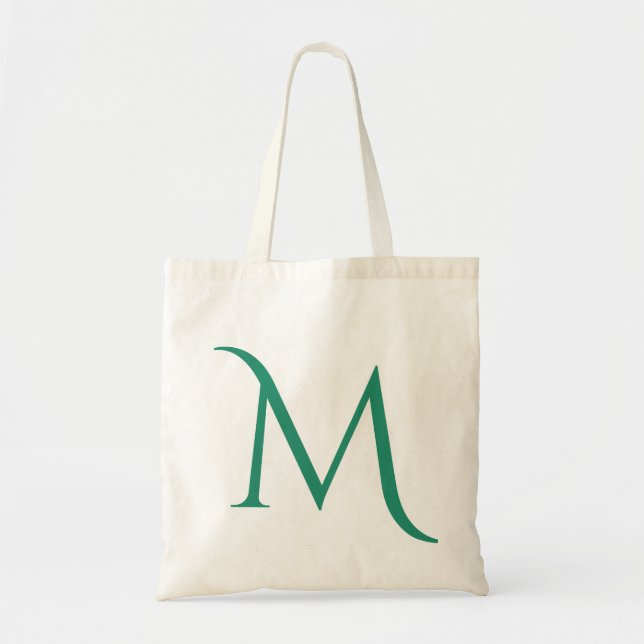 Bolso De Tela Letra inicial personalizada Monograma Nombre Tote  (Frente)