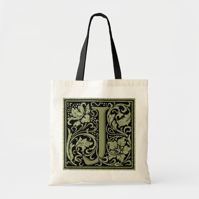 Bolso De Tela Letra J primera letra monograma (Frente)