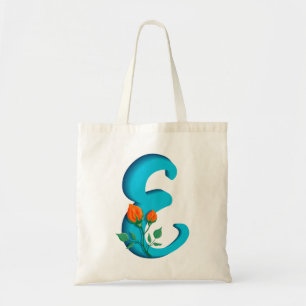 Bolso De Tela Letra mayúscula E monograma floral