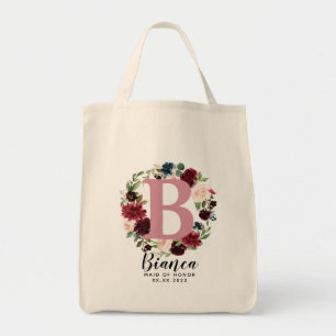 Bolso De Tela Letra personalizada Winter Bridesmaid Tote Bag