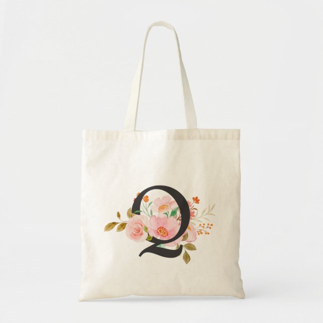 Bolso De Tela Letra Q (Frente)