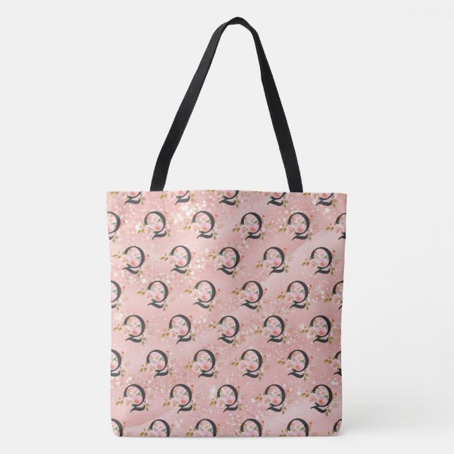Bolso De Tela Letra Q (Anverso)