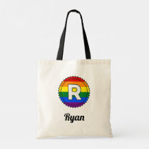 Letra R Inicial y Nombre Orgullo Gay Monograma arc