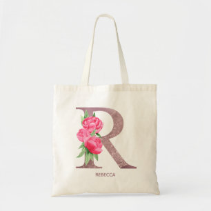 Bolso De Tela Letra R Nombre personalizado monograma dama de hon