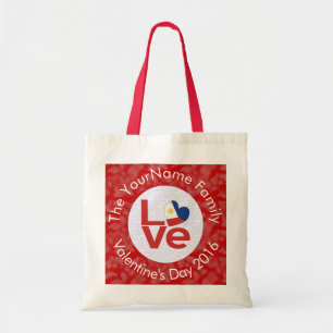 Bolso De Tela Letra roja de la bandera filipina amor a Valentine