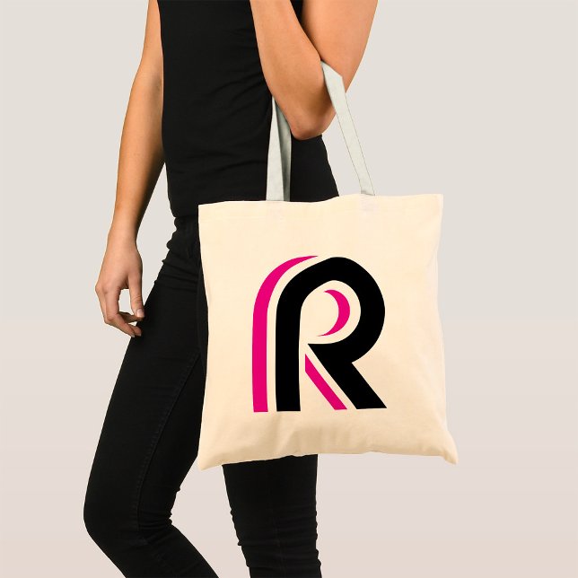 Bolso De Tela Letra rosa y negra R (Subido por el creador)