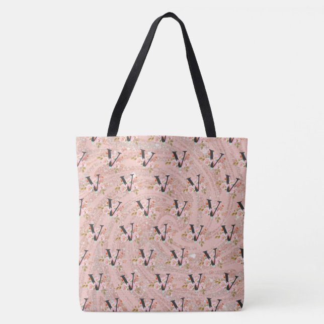 Bolso De Tela Letra V (Anverso)