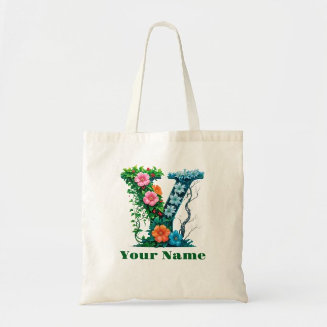 Bolso De Tela Letra Y Personalizada (Frente)