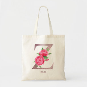 Bolso De Tela Letra Z Nombre personalizado monograma dama de hon