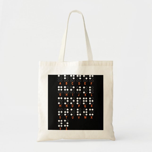 Bolso De Tela Letras alfabéticas del Día Mundial de Braille (Frente)
