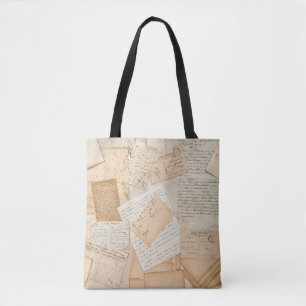 Bolso De Tela Letras antiguas, manuscritos, postales antiguas, e