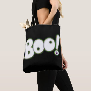 Bolso De Tela Letras BOO de Fantasma Espeluznante Ojo Negro Inye