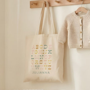 Bolso De Tela Letras de alfabeto vintage en personalizadas paste