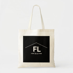 Bolso De Tela Letras en blanco y negro negrita del estado del ho