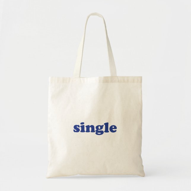 Bolso De Tela letras "single" azules blancas (Frente)
