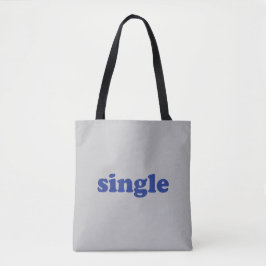 Bolso De Tela letras "single" azules grises