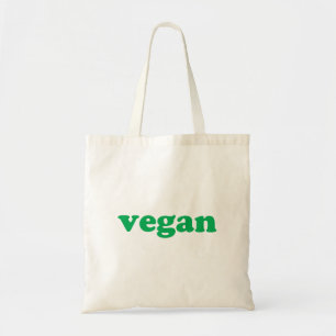 Bolso De Tela Letras verdes "veganas", fondo blanco