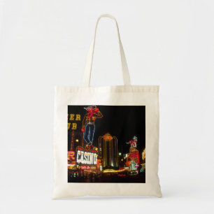 Bolso De Tela Letrero de casinos con luces de neón de noche en L