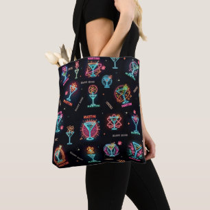 Bolso De Tela Letrero de neón Cócteles Martini Atómicos de la Er