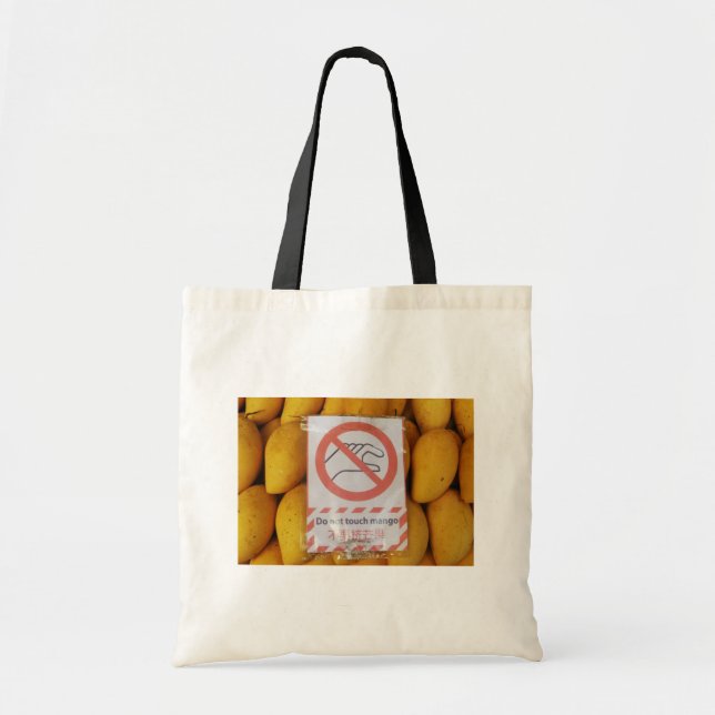 Bolso De Tela Letrero divertido 'No tocar mango' (Frente)