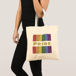 Bolso De Tela Letrero LGBT vintage angustiado negro con texto Or