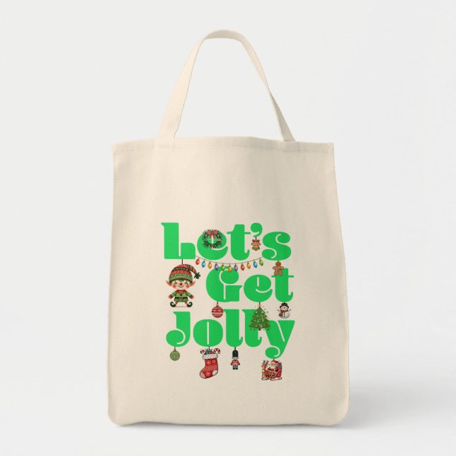 Bolso De Tela Let's Get Jolly Christmas (Frente)