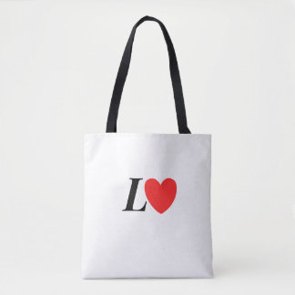 Bolso De Tela Letter L Heart - Valentine Initial Love Design