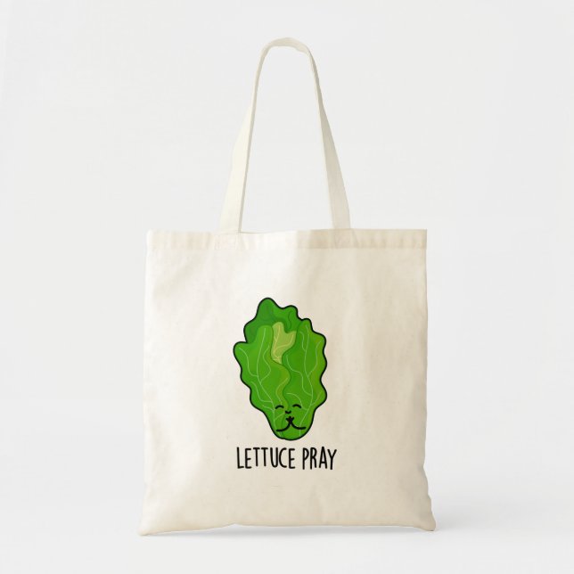 Bolso De Tela Lettuce Pray Funny Veggie Pun (Frente)