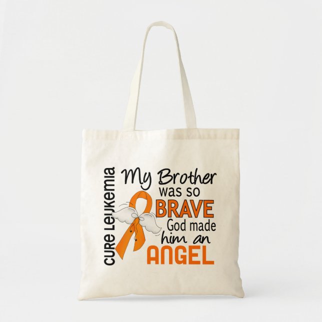 Bolso De Tela Leucemia de Brother del ángel 2 (Frente)
