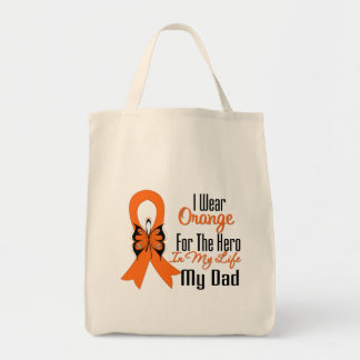 Bolso De Tela Leukemia Naranja Ribbon Hero My Dad