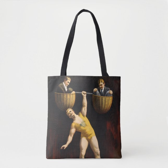 Bolso De Tela Levantador de pesas Eugen Sandow Vaudeville (Anverso)