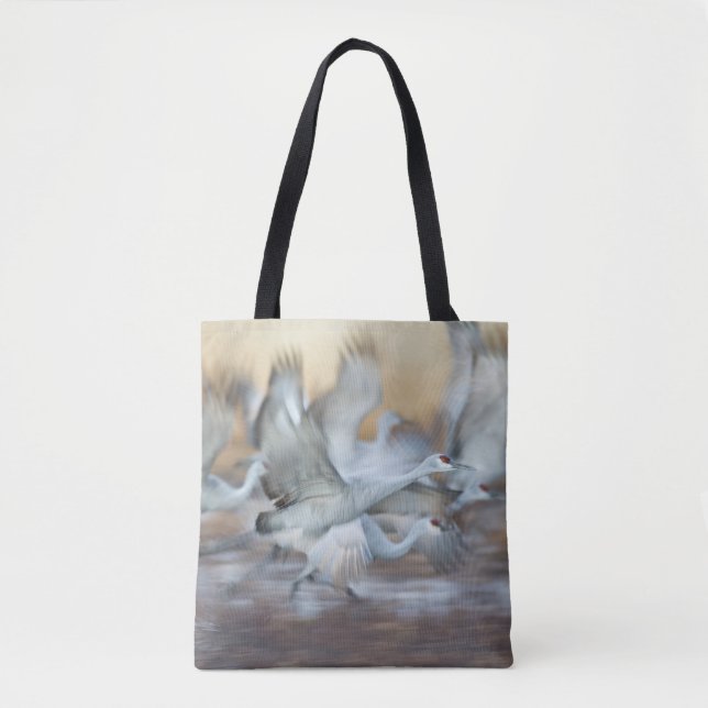 Bolso De Tela Levantamiento de Sandhill Cranes (Anverso)