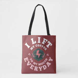 Bolso De Tela Levanto Todos Los Días (Rosa)