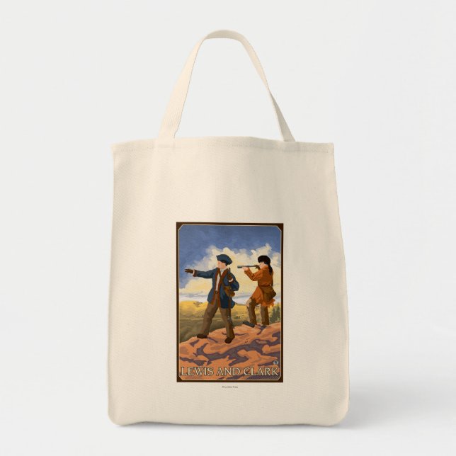 Bolso De Tela Lewis y Clark explorando el oeste (Frente)