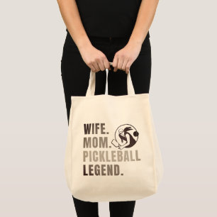 Bolso De Tela Leyenda de bola de piquetes de la esposa mamá - La