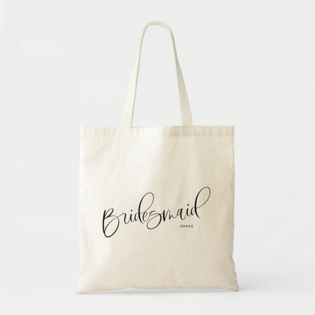 Bolso De Tela Leyenda de Moda de la dama de honor personalizada  (Frente)