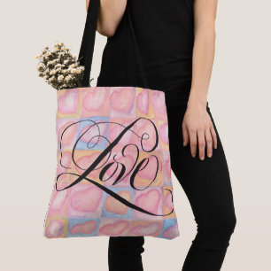 Bolso De Tela Leyenda del guión de la caligrafía de AMOR de moda