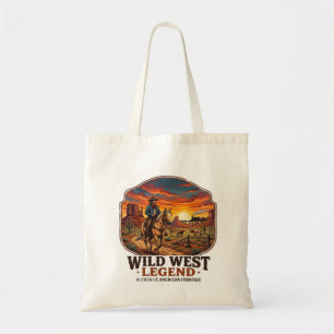 Bolso De Tela Leyenda del Salvaje Oeste Gráfica de puesta de sol