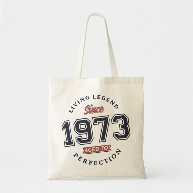 Bolso De Tela Leyenda viva 1973 Envejecida a la perfección (Frente)
