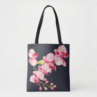 Bolso De Tela Leyendas de orquídeas rosadas vividas de medianoch