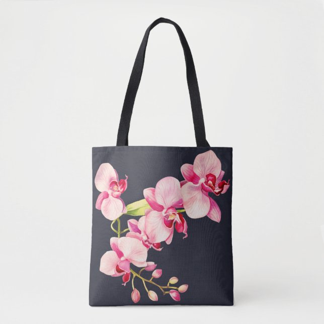 Bolso De Tela Leyendas de orquídeas rosadas vividas de medianoch (Anverso)