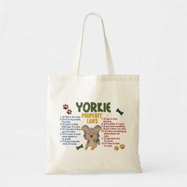 Bolso De Tela Leyes 4 de la propiedad de Yorkie (Frente)
