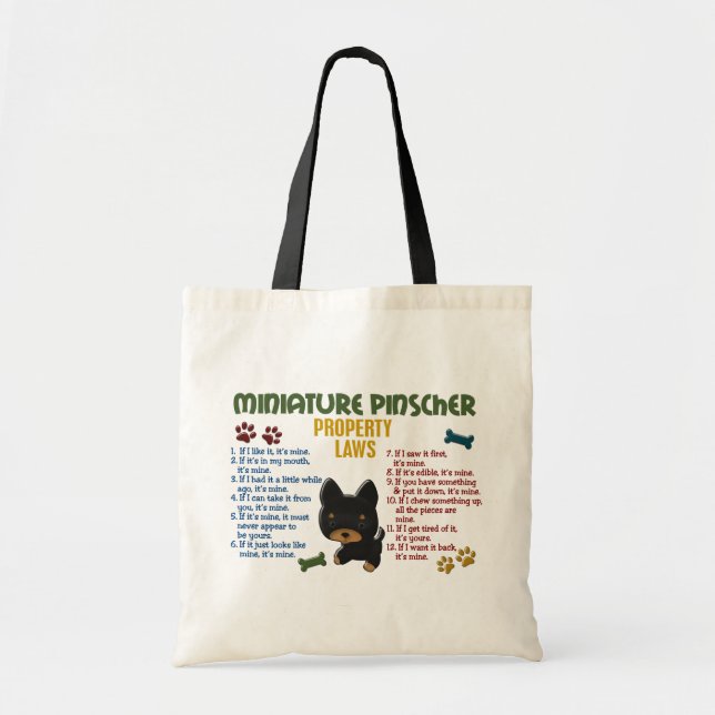 Bolso De Tela Leyes 4 de la propiedad del Pinscher miniatura (Frente)