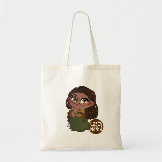 Bolso De Tela Lezbi Nerdy Tote Bag (Frente)