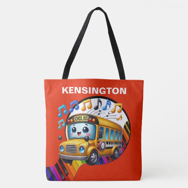 Bolso De Tela LG. ASÍ QUE CUTE EL AUTOBÚS ESCOLAR - Ver Atrás -  (Anverso)