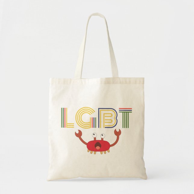 Bolso De Tela LGBT - Derechos humanos - Cangrejo blanco (Frente)